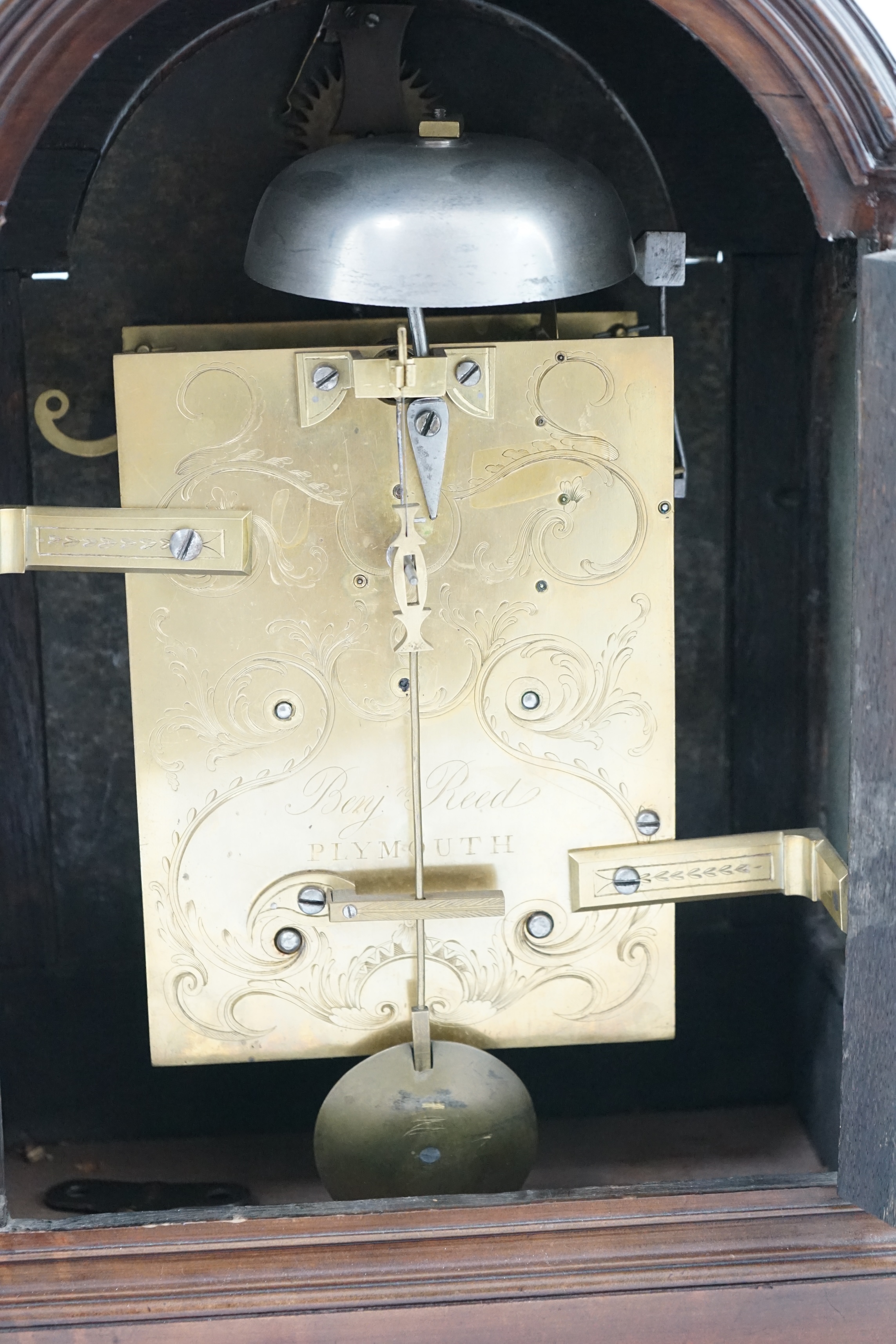 Benjamin Reed of Plymouth. A George III pearwood bracket clock